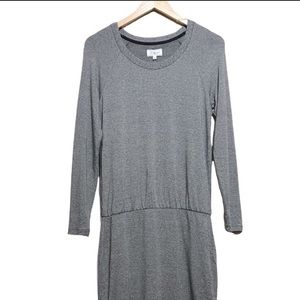 Lou & Grey | Blouson Signaturesoft Flattering Dress in Heather Grey